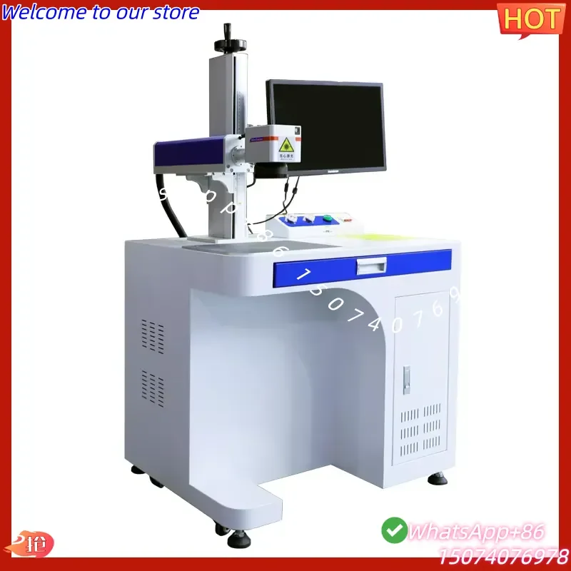 2026 Desktop 30W/50W/100W Fiber Marking Machine for Jewelry Metal New Condition Silver Gold Nameplates DXF PLT BMP DWG