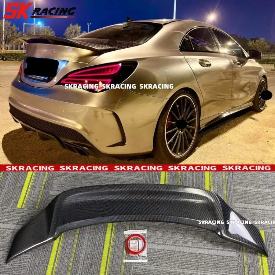 

For Mercedes Benz W117 C117 CLA45 AMG Real Carbon Rear Trunk Spoiler Wing
