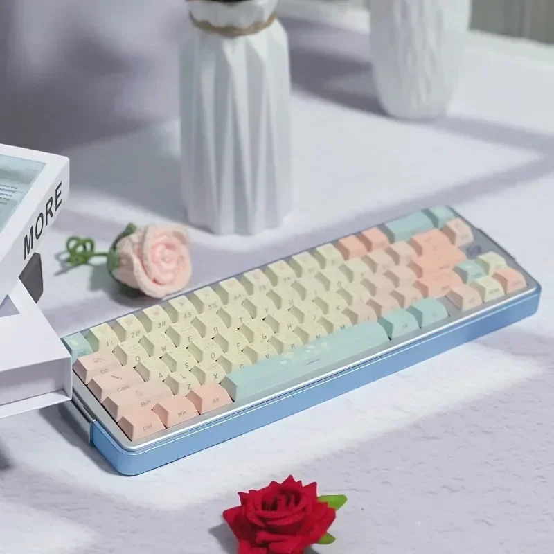 Hartslag Roze Thema Keycaps 139 Toets Pbt Sublimatie Kersen Profiel Zijsnijwerk Aangepaste Keycaps Mechanische Toetsenbord Geschenken