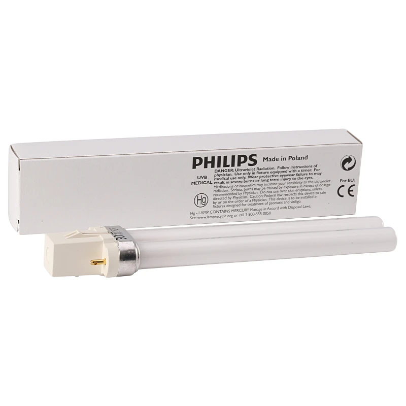 Philips 311nm Narrow Spectrum Medium Wave Ultraviolet NB-UVB PL-S9W/01/2P Original Imported Phototherapy Lamp