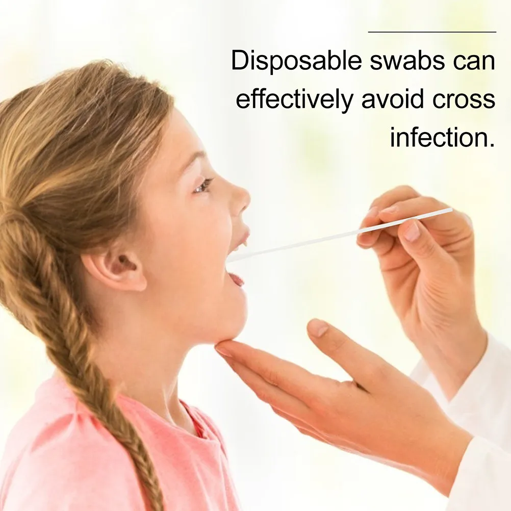 

50Pcs Pharynx Swabs Disposable Sampling Sticks Professional Single Use Oral Specimen Collection Testing Swabs Testing Sticks