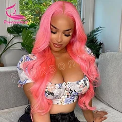 Pink Full 13x4 HD Transparent Lace Frontal Wig Body Wave Wigs For Women 613 Colored 13x6 Lace Front Blonde Human Hair Remy Wigs