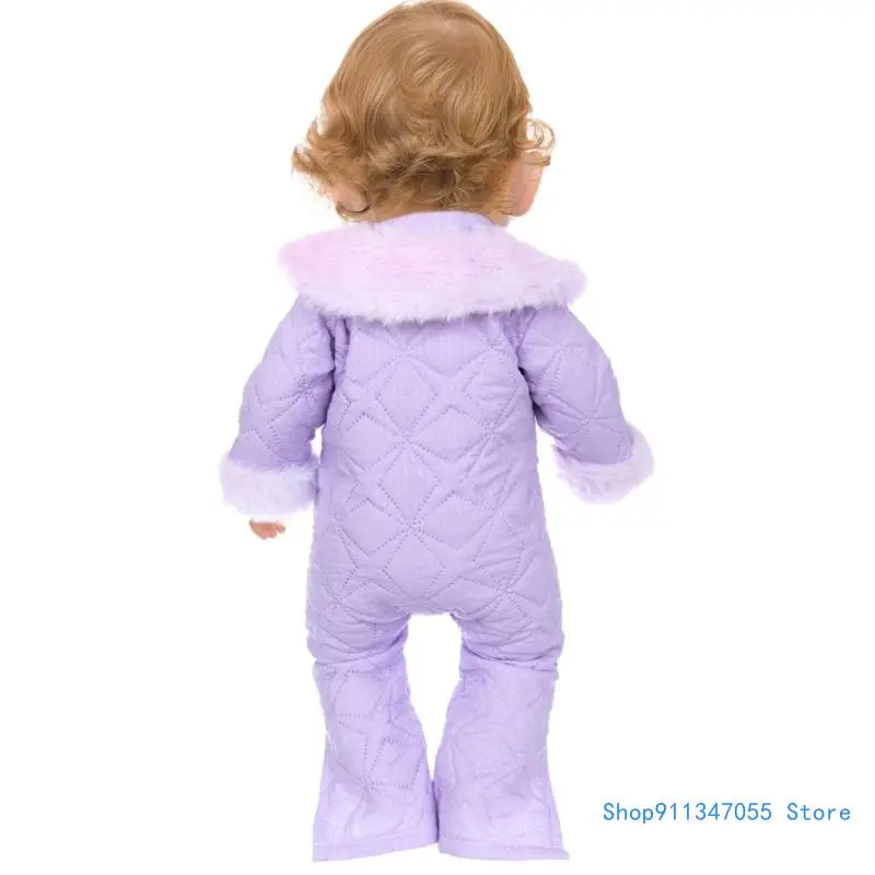 Warm Jumpsuit Long Coat Bowknot Overalls for 18 Inch Girl Outfit Drop shipping