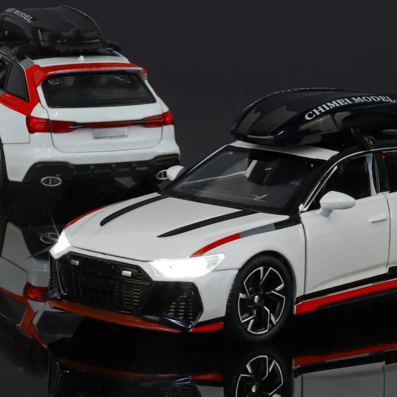 1:32 Audi RS6 Quattro Station Wagon coche en miniatura de aleación sonido y luz tirar hacia atrás juguete para niños coleccionables regalo de cumpleaños