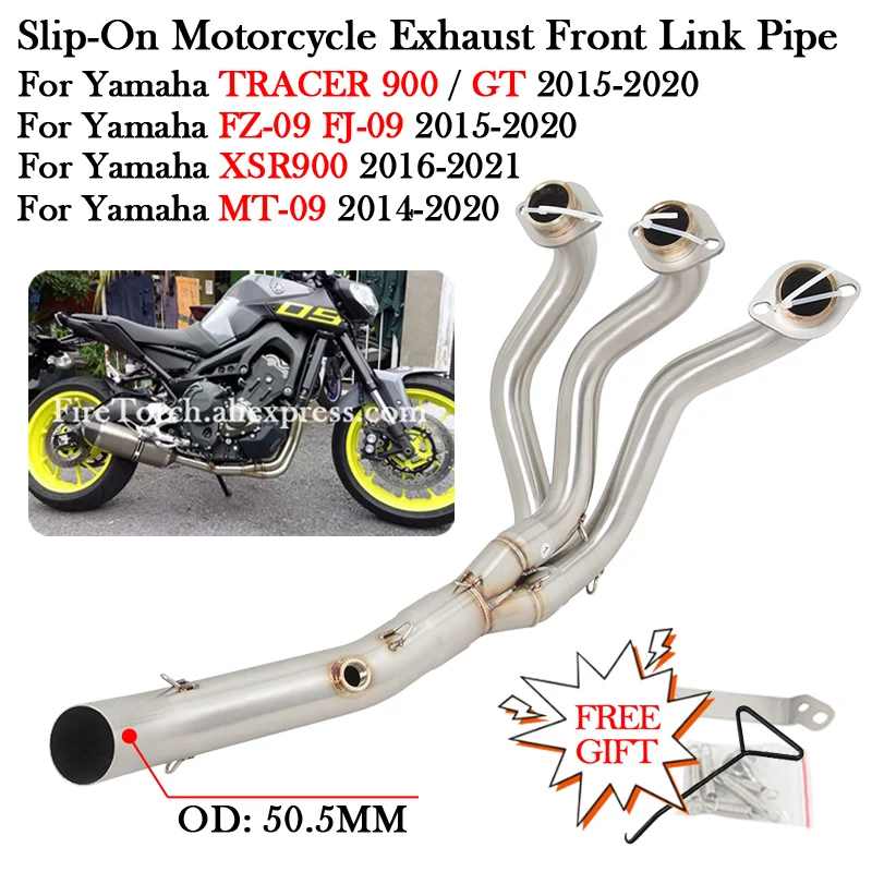 

Slip-On Motorcycle Exhaust Front Link Pipe Modify Muffler Escape Moto For YAMAHA MT09 FZ09 FJ09 XSR900 TRACER 900 GT 2014 - 2020