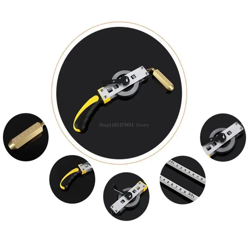 Explosion-Proof Oil for Tank Gauging Tapes Handheld Carbon Steel Oil Gauging Tape with Plumb Bob Tape Measure 10/15/20m