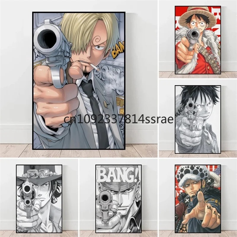 

Classic Japanese Anime One Piece Character Luffy Zoro Canvas Painting Poster Home Room Wall Decoration Painting Wall Painting