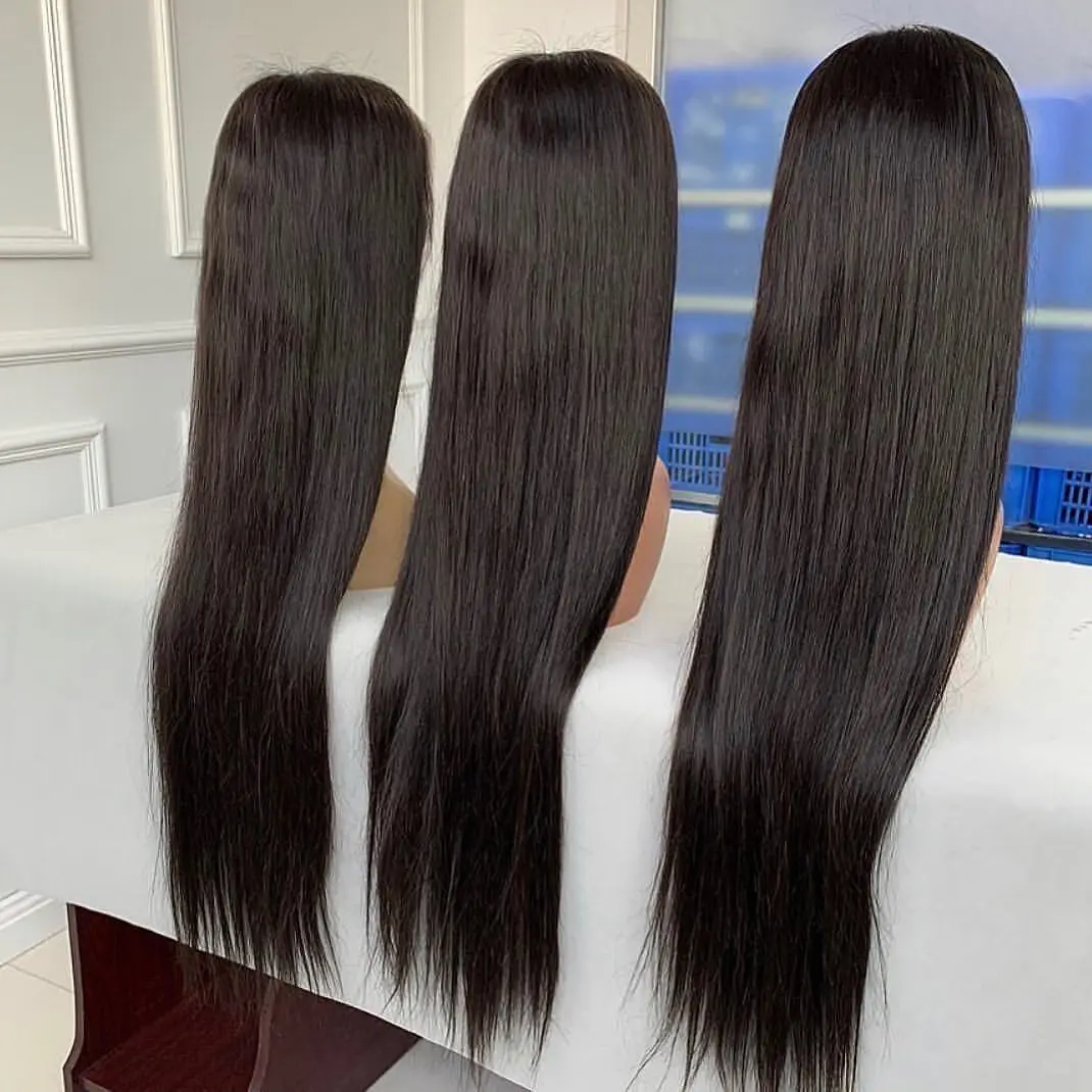 Top	Quality Silky Straight Transparent Lace Human Hair Wigs Women Glueless Virgin Pre Plucked Wigs Human Hair Lace Front