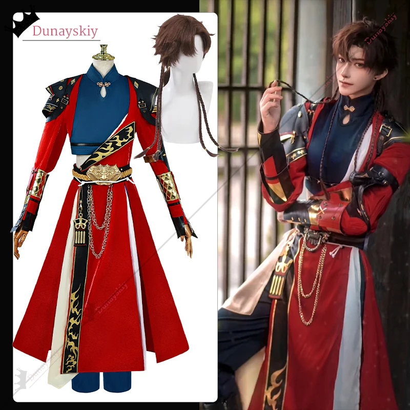 

Game Dai Hao Yuan Sun Ce Cosplay Costume Ancient Hanfu Unisex Outfit Wig Set 2025Anime Halloween Party Role-playing Uniform