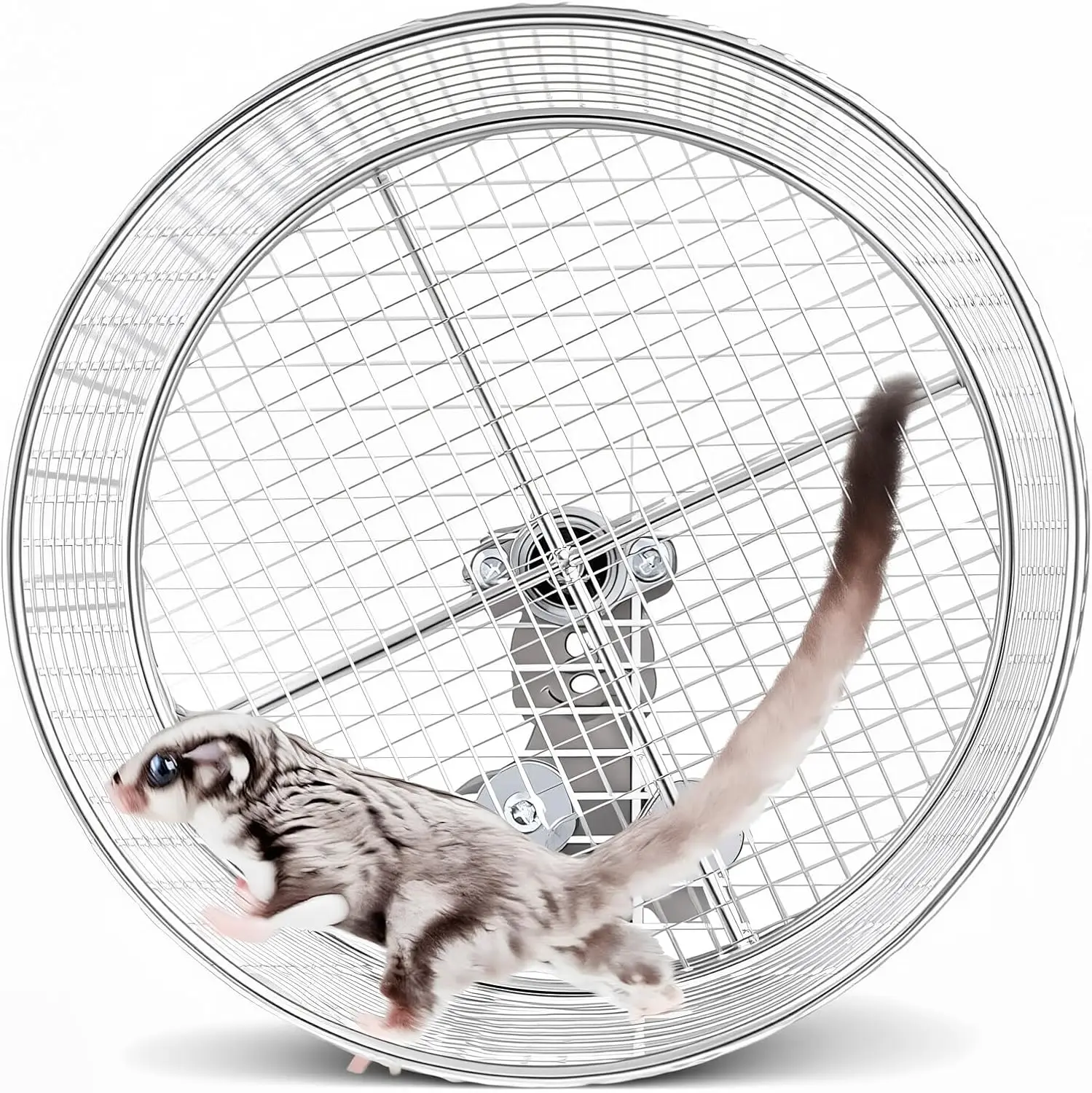 

Stainless Steel Silent Hamster Wheel - 11.8" Large Exercise Wheel for Syrian Hamsters, Sugar Gliders, Rats & Small Pets - Chew-P
