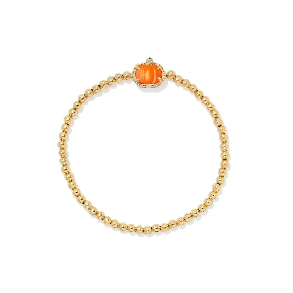 

VKVVA Halloween Orange Mother-of-Pearl Pumpkin Stretch Bracelet for Women Fashion Jewelry Unique Gifts