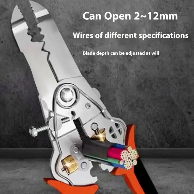 

Multifunctional Carbon Steel Wire Stripper Tool 10 In 1 Suitable For Secure Crimping Cutting And Slip Resistant Handling 87HA