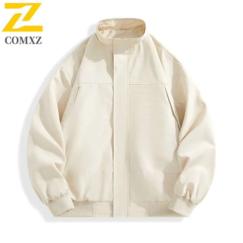

COMXZ 2025, новая верхняя куртка с бейсбольным воротником, весенне-осенняя мужская куртка, Лидер продаж, повседневная свободная универсальная бейсбольная куртка, пальто
