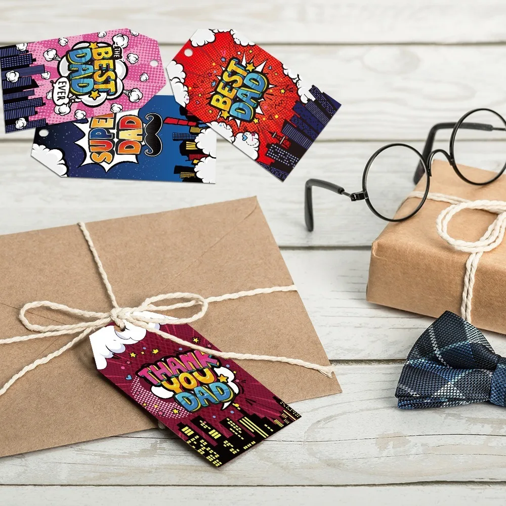 

Creative Colorful Father's Day Tie Tag Paper Festival Neckties Hanging Label Celebrate Father's Day Ornament Birthday Supplies