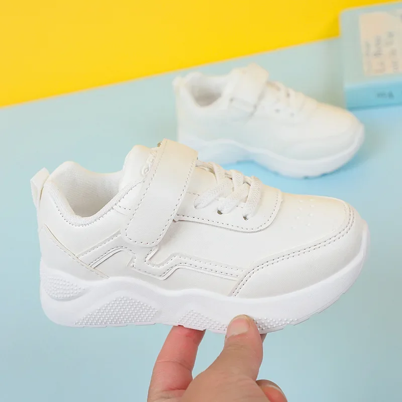 Kinderen Leren Sneakers Voor Meisjes Jongens 2024 Lente Herfst Nieuwe Mode Uk Stijl Zachte Comfortabele Casual Veelzijdige Sportschoenen