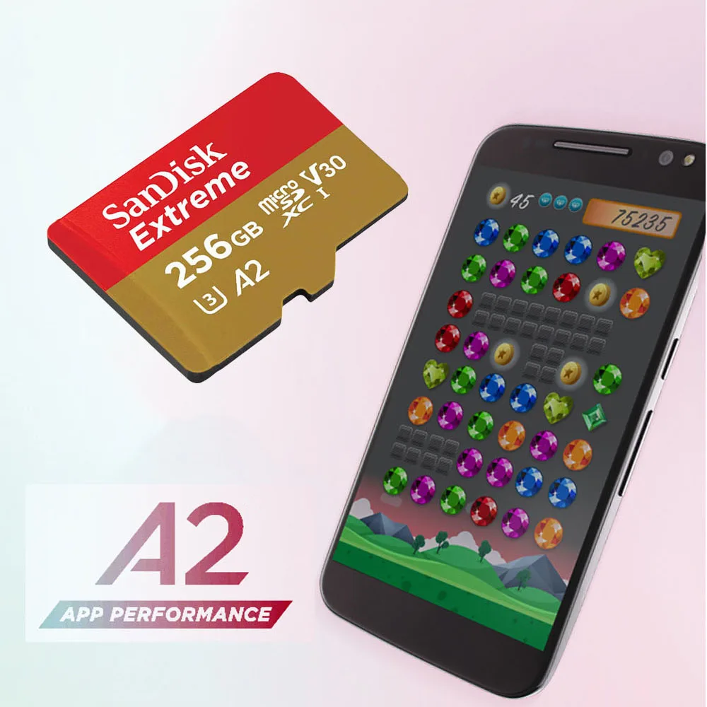 Карта памяти SanDisk Extreme microSD, 1 ТБ, 512 ГБ, 256 ГБ, A2, U3, USB, 4K, флеш-карта micro SD для камеры GoPro DJI drone