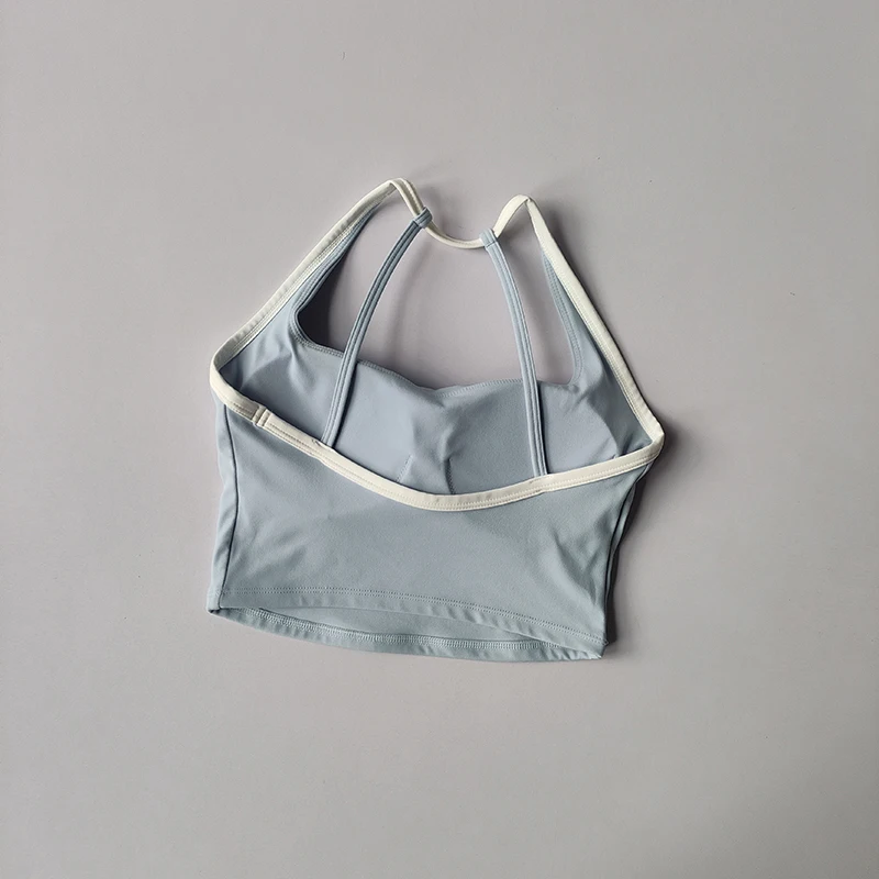 여성 섹시 뷰티 백짐 러닝 푸쉬업 요가 스포츠 브라 통기성 랩 요가 스포츠 브라 트라이앵글 컵 속옷 의류