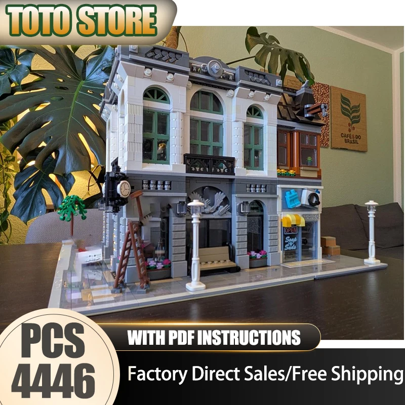 

City Street View Moc Building Bricks The Great Brick Bank Technology Modular Blocks Gift Christmas Toys DIY Assembly Holiday Set