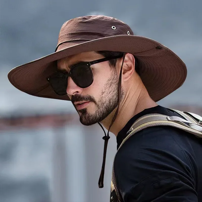 جديد الشمس حماية قبعة صيد الصيف تنفس شبكة التخييم التنزه قبعات المضادة للأشعة فوق البنفسجية قبعة الشمس تسلق الجبال قبعات الرجال بنما قبعة