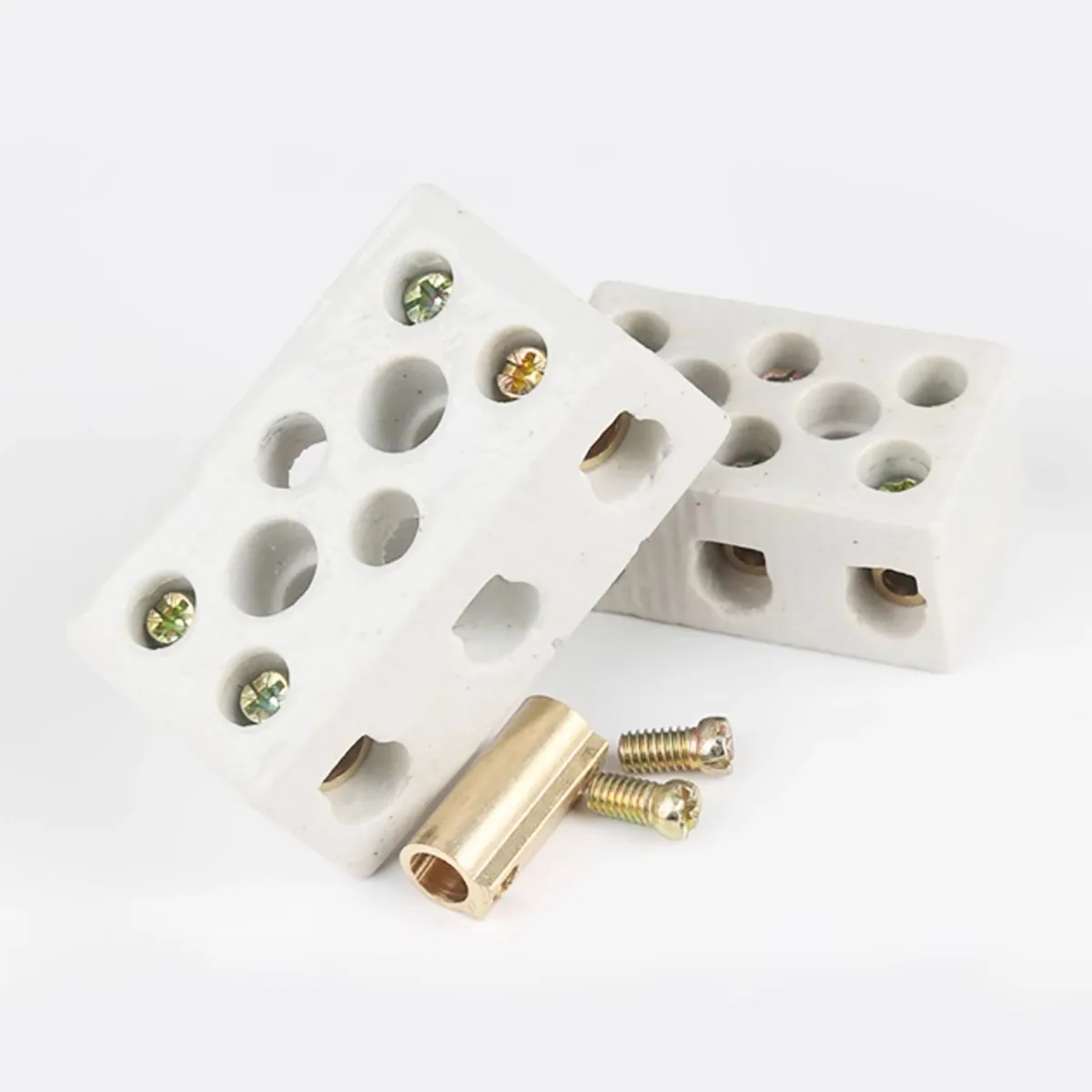 10PCS High-Frequency Ceramic Wire Terminals, High-Temperature Resistant Ceramic Wire Connectors, Screw Type Terminal Posts