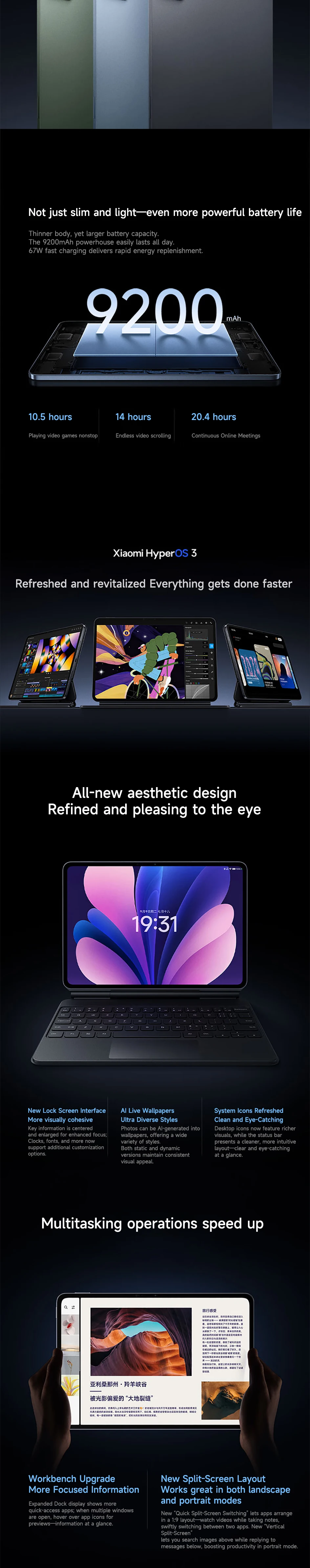 Xiaomi Pad 8 Pro 2025 11.2-inch 3.2K Display Snapdragon 8 Ultra Edition Xiaomi HyperOS 3 144Hz 9200mAh Battery Tablet