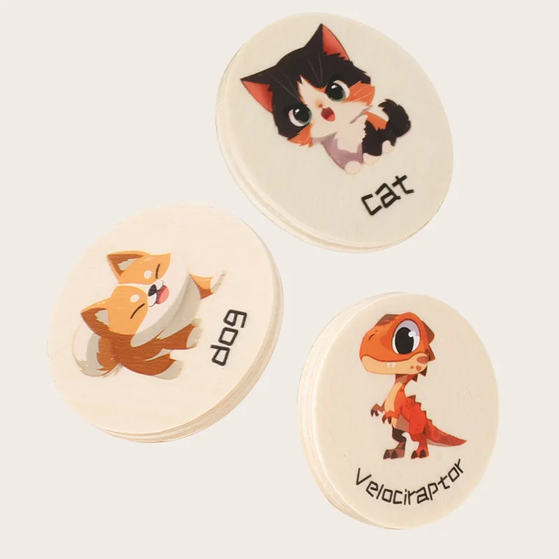 Gedächtnis-Matching-Spiel für Kinder mit Dinosauriern – Lernpuzzle aus Holz für frühes Lernen, kognitive Entwicklung