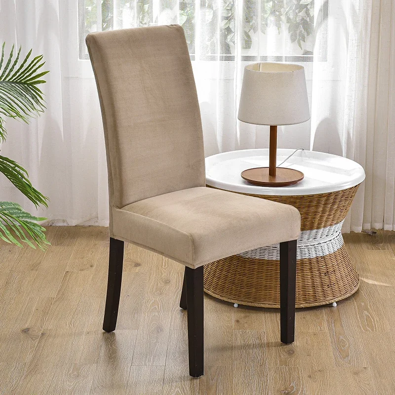 ARMFAVER Velvet Elastic Chair Cover Super Soft Dinning Room Plush Chair Covers Protector Slipcover for Kitchen Home Hotel
