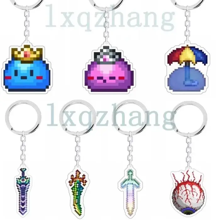 2024 Anime Keychain Terraria Game Key Chain Fun Back To School Gift Pixel Keyring Pendant Cute Things Cheap Gift For Best Friend