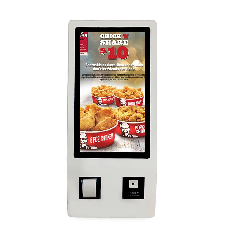 24inch Wall Mounted Self Ordering Kiosk Self Service Payment Kiosk Machine In Restaurant