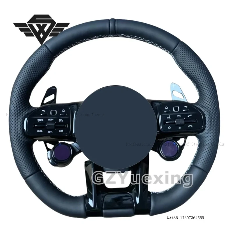 

Customized for Mercedes Benz AMG C63 A45 E43 E63 W204 W205 809 S63 W222 CLA GLC G500 Real Leather Steering Wheel