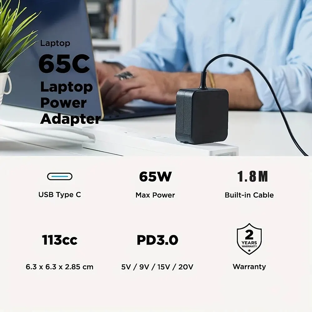 Newest 65W Max 60W 45w USB C Type C Phone Laptop Charger Power Adapter For MacBook ASUS ZenBook Lenovo Dell Xiaomi Air HP Sony