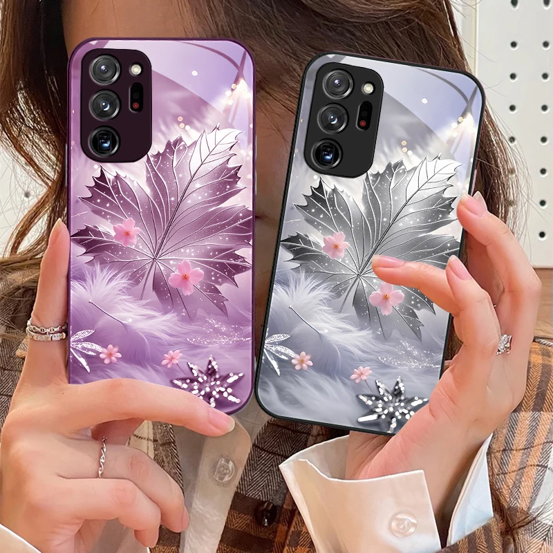 

Dreamy maple leaves For Samsung M02 12 Note 8 9 10 20 A 01 A02 A03 Core 04 A05 06 10 12 13 14 15 A16 glass Ultra phone case
