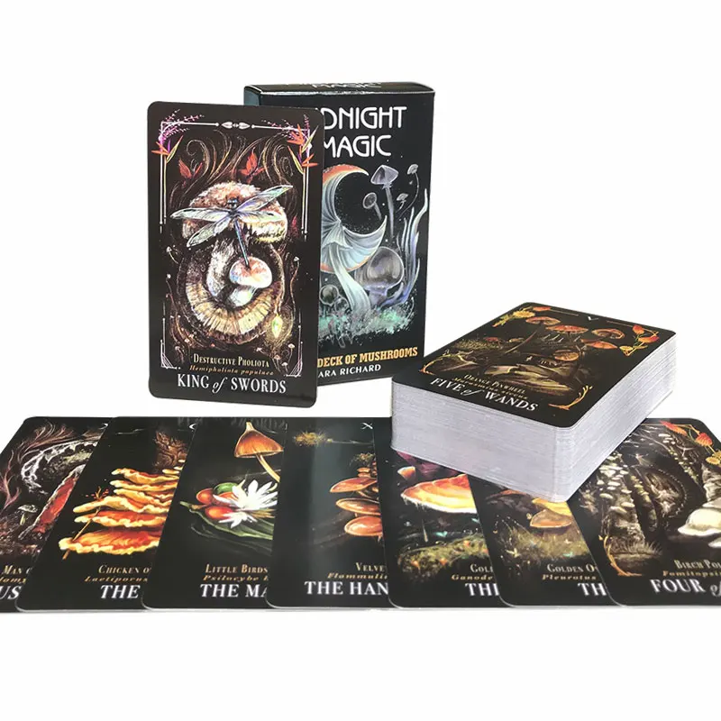 All English Midnight Magic Mushrooms Tarot Oracle Card Fate Divination Prophecy Card Family Party Game Tarot 78 Card Deck