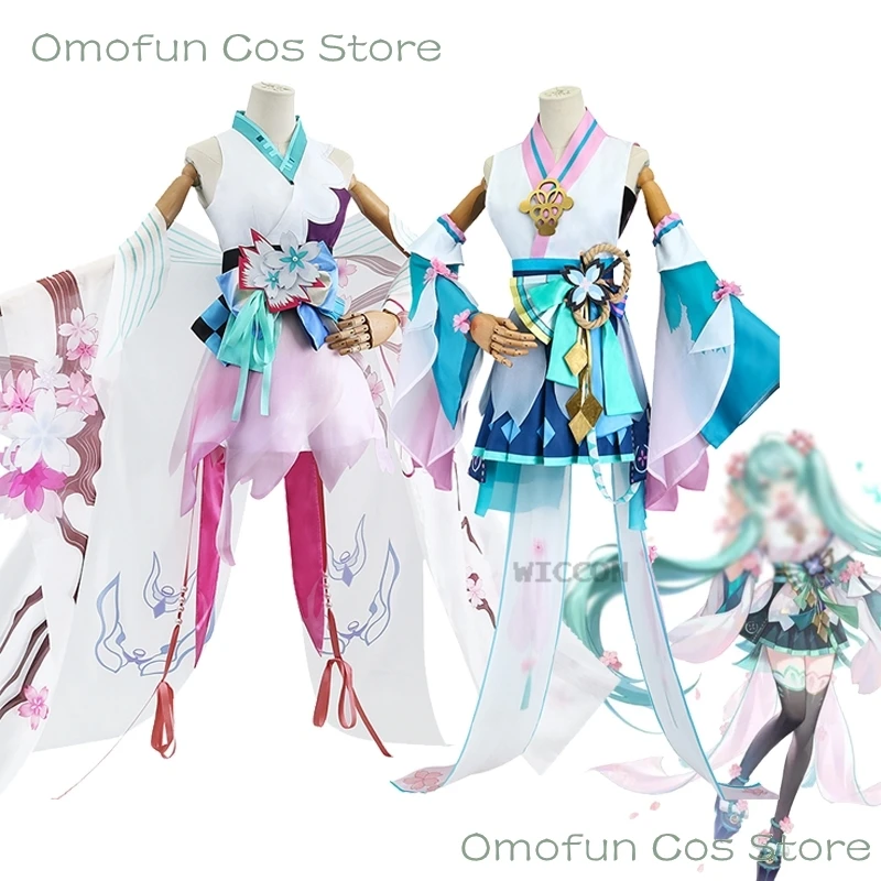 Virture Singer Co Onmyoji Mikuo Kimono Cosplay Costume Wig Anime Women Halloween Japanese Uniform Fancy Dress Women Girls Outfit