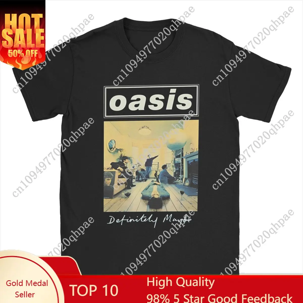 

Casual O-Oasis Rock 90's Band T-Shirt Men Round Neck Cotton T Shirt British Music Albums Short Sleeve Tees 4XL 5XL merchandise