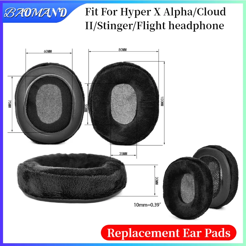 

Replacement Foam Ear Pads Cushions for Hyper X Alpha/Cloud II/Stinger/Flight Headphones Soft Form Earpad High Quality