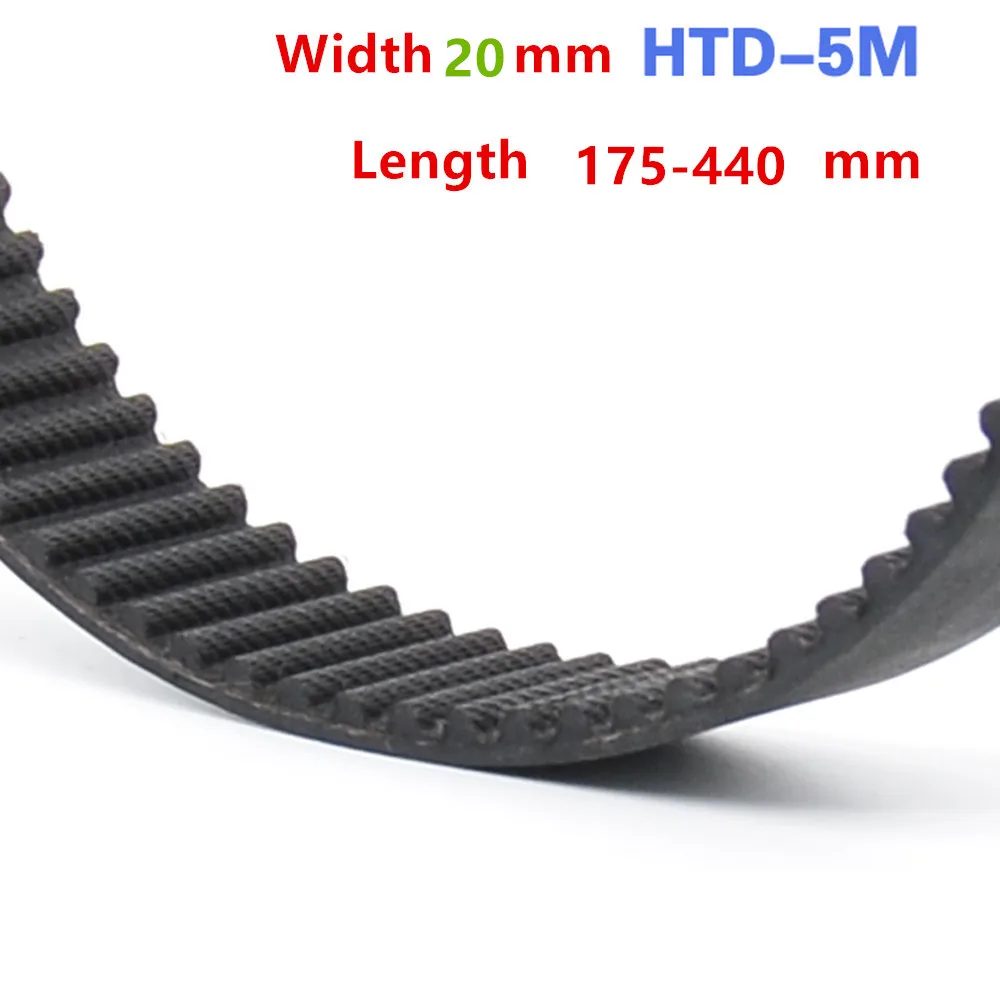 

HTD5M Rubber Timing Belt Length 175 225 245 265 270 285 310 320 340 360 375 395 415 430 440mm 5M Synchronous Belt