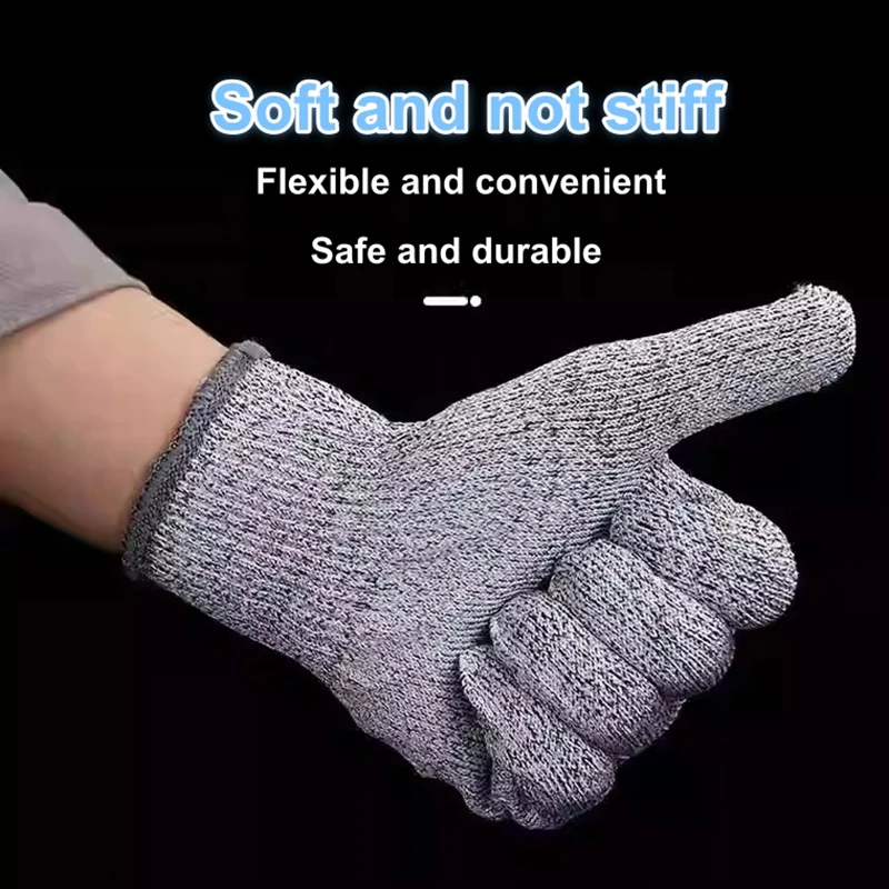 Grade 5 Cut Resistant Gloves Machine Washable  Kitchen HPPE Scratch Resistant Glass Cutting Safety Protection for Gardeners