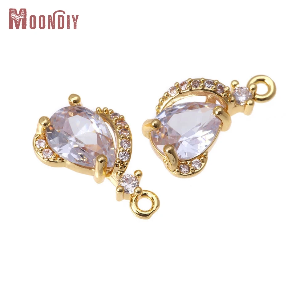 

6 шт., 18-каратное золото, латунь и циркон, подвески в форме капли, подвески, высокое качество, ожерелье «сделай сам», серьги, аксессуары для изготовления ювелирных изделий