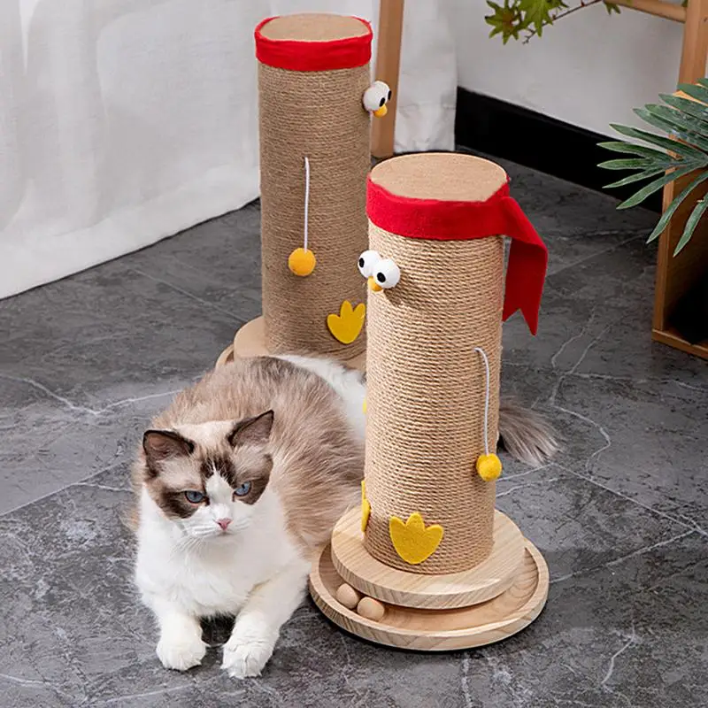 Pet Scratching Board Vertical Cat Climbing Frame Kitten Playing Column Cute Chicken Style For Grinding Claw Scratch Itches Toy