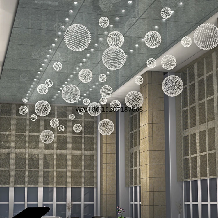 Custom Nordic Crystal Ball Chandelier New Design Long Oval Shape Ceiling Lighting for Hotel Lobby Banquet Hall or Living Room