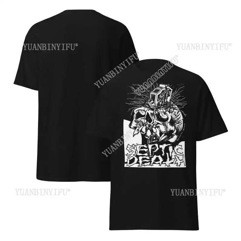 سيبتيك الموت تي شيرت خمر المتشددين الشرير ميرش ريترو فاسق الملابس القطن خمر جولة الرقبة الشارع الشهير تيز قصيرة الأكمام #5