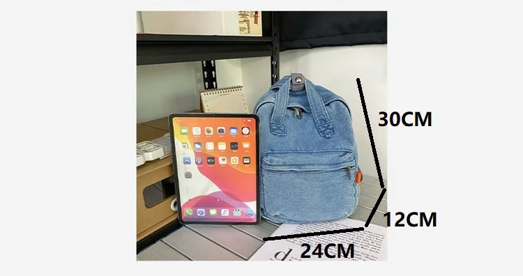 Denim Women Backpack Small Casual School Bag for Teenage Girls Female Shoulder Bag Designer Backpack Cowboy tote blue mochila