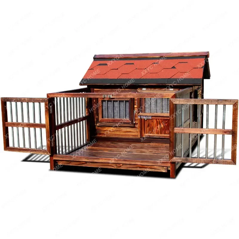 

Kennel Outdoor Dog House Rain-Proof Windproof Dog Cage Outdoor Dog House Summer Cool Nest Solid Wood