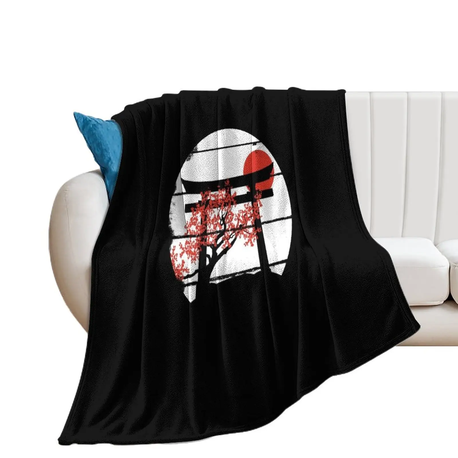 Red Painted Simple Cherry Tree Japanese Gate - Japanese Torii Gate Throw Blanket Softest Bed linens Blankets