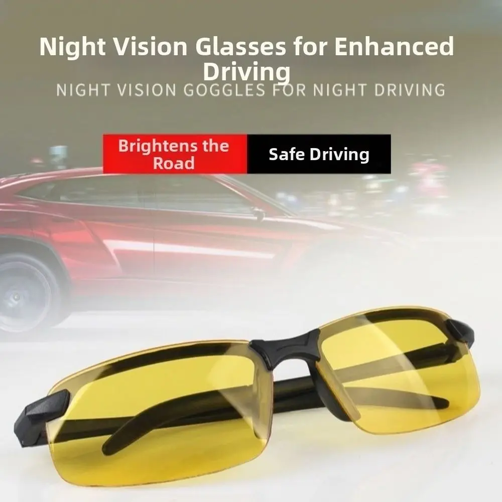 

Half Frame Night Vision Glasses UV Protection Day and Night Anti-Glare Sunglasses Portable Night Vision Driving Sunglasses