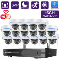 16 Channle Wifi IP Dome Security Camera kit 5MP 8CH Wireless NVR Set Outdoor Wateproof CCTV Video Surveillance System Kit 16CH