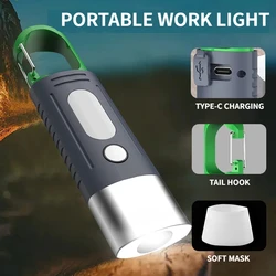 Camping Flashlight 3LED And Side Lights TelescopicZoom Waterproof Light Lampshade Mini Convenient High Power LED Flashlight