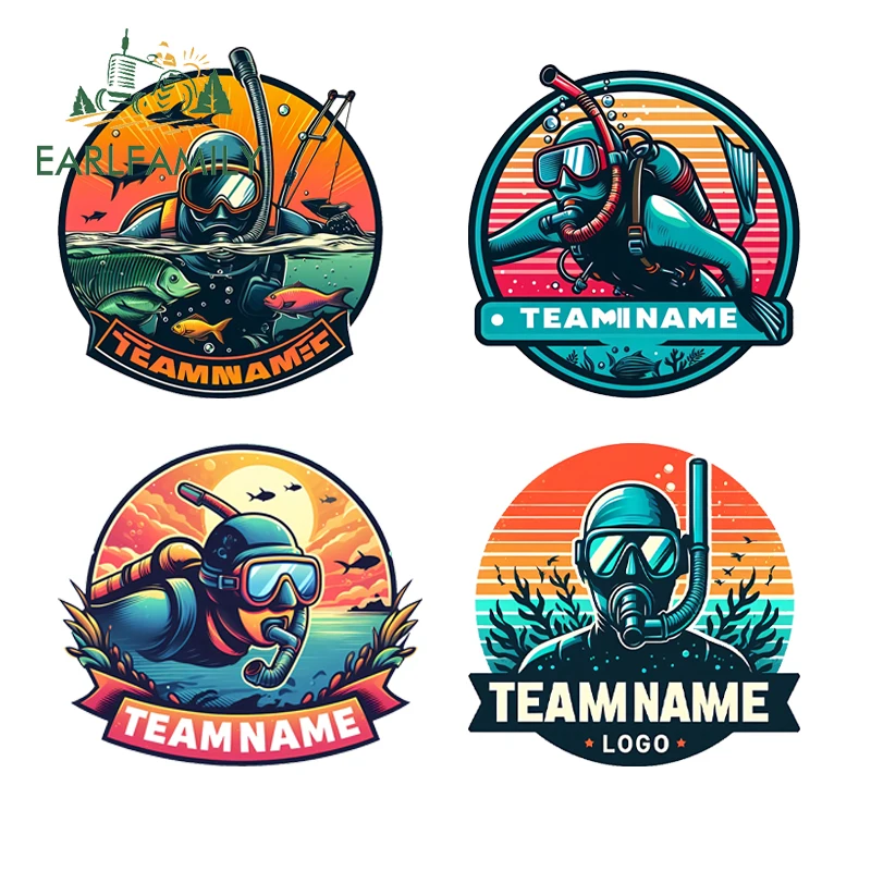 EARLFAMILY Attractive Diving Adventure Style Car Stickers Cool Amusing Surfboard Milk Crate Decals Great RV Accesorios Para Auto