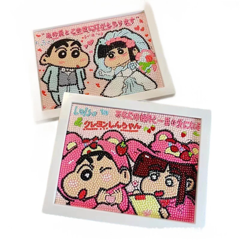 

Crayon Shin-Chan Diy Diamond Painting Kawaii with Frame Children's Student Stickers Painting Cartoon Cute Diamond Painting Girls